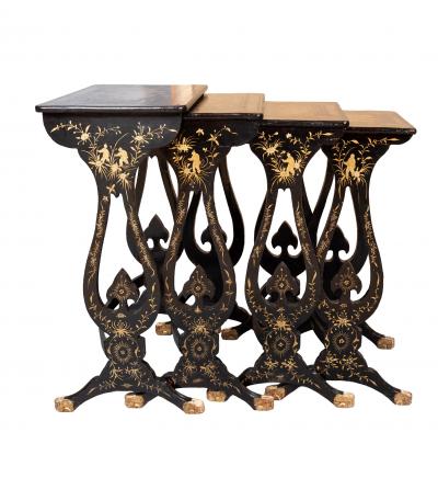 Nest Of Four Chinese Export Lacquer Tables