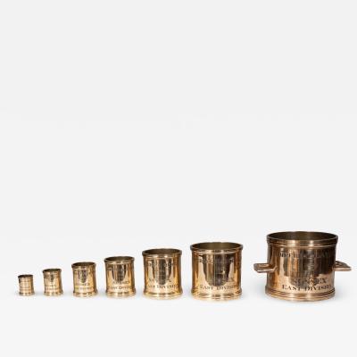 Nest Of Seven Bell Metal Measures For East Sussex England
