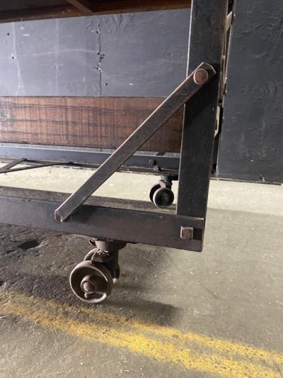 Nevarax Industrial Antique Angle Iron Wood Shelving Unit set of three