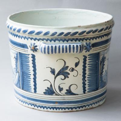 Nevers 18th Century Faience Pot A Oranger Circa 1760