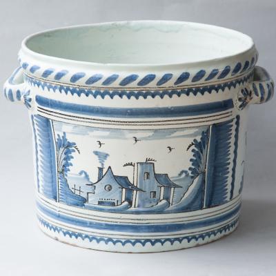 Nevers 18th Century Faience Pot A Oranger Circa 1760