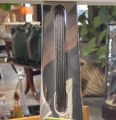 New Italian Midcentury Chrome And Murano Glass Desk Lamp 2000s