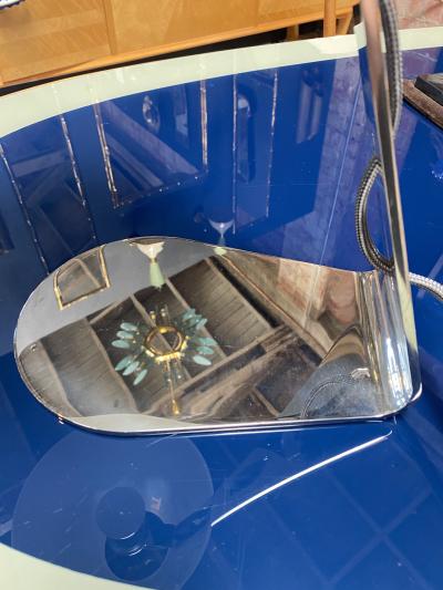 New Italian Midcentury Chrome And Murano Glass Desk Lamp 2000s