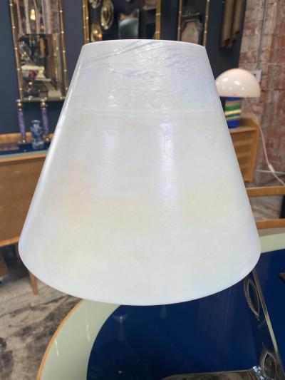 New Italian Midcentury Chrome And Murano Glass Desk Lamp 2000s