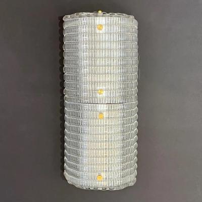 New Italian Organic Modern Crystal Molded Pattern Murano Glass Brass Wall Lights
