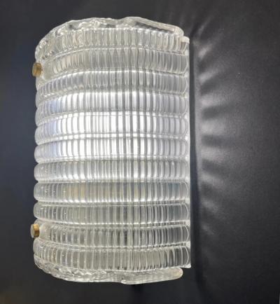 New Italian Organic Modern Crystal Molded Pattern Murano Glass Brass Wall Lights