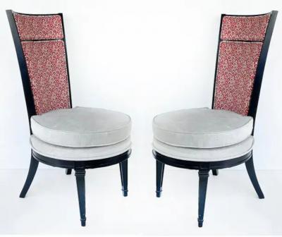 Newly Upholstered Set of 8 Art Deco Dining Chairs From a South Florida Estate