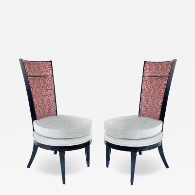 Newly Upholstered Set of 8 Art Deco Dining Chairs From a South Florida Estate