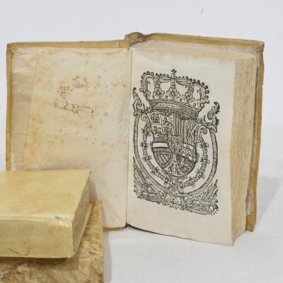 Nice Collection of 18th Century Weathered Spanish Vellum Books