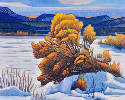 Nicholas Bott Rabbit Brush In Snow BC