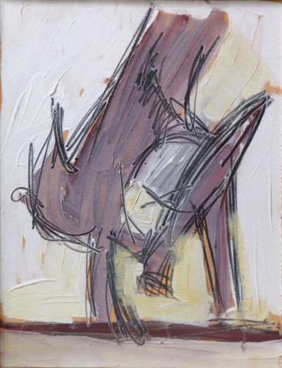 Nicholas Krushenick American Mid Century Framed Oil Painting Title Birds 