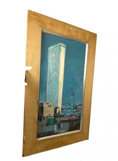 Nicholas Takis MID CENTURY UNITED NATIONS PAINTING BY NICHOLAS TAKIS 1953