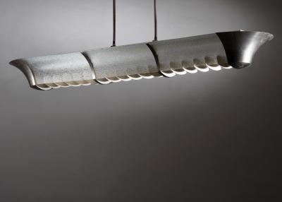 Nickel plated and glass ceiling lamp