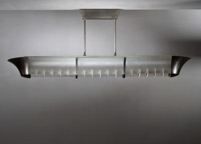 Nickel plated and glass ceiling lamp