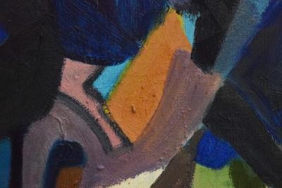 Nicky S Kleim Large Midcentury Abstract Oil on Canvas Signed and Dated 1971