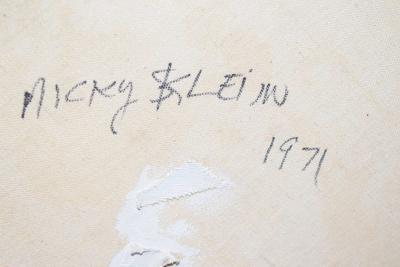 Nicky S Kleim Large Midcentury Abstract Oil on Canvas Signed and Dated 1971
