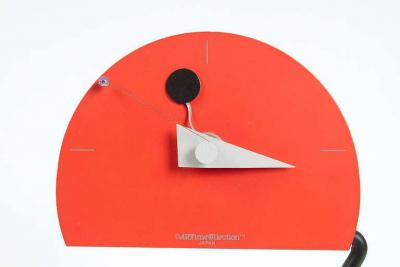 Nicolai Canetti MEMPHIS STYLE CONSTRUCTIVISM ALUMINIUM DESK CLOCK BY NICOLAI CANETTI