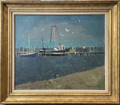 Nicolai Cikovsky Boats at Dock Montauk