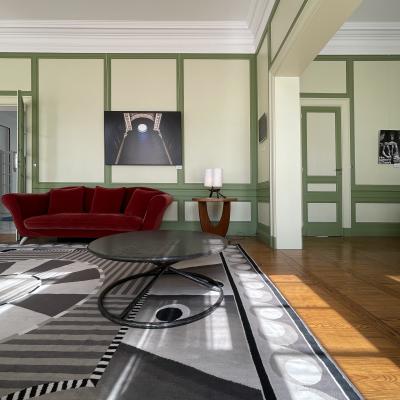 Nicolas Aubagnac ALADIN Forged steel and Hainaut stone coffee table