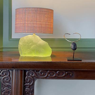 Nicolas Aubagnac AQUA Pate de verre and rabane table lamp