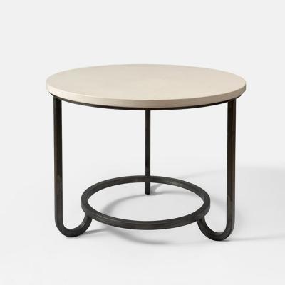 Nicolas Aubagnac DEAUVILLE Wought iron and lime stone pedestal table