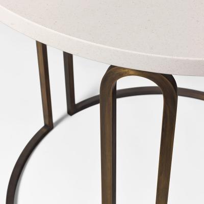 Nicolas Aubagnac RHODES Brass and Burgundy stone side table