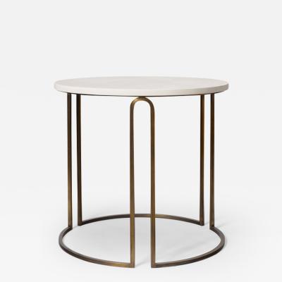 Nicolas Aubagnac RHODES Brass and Burgundy stone side table