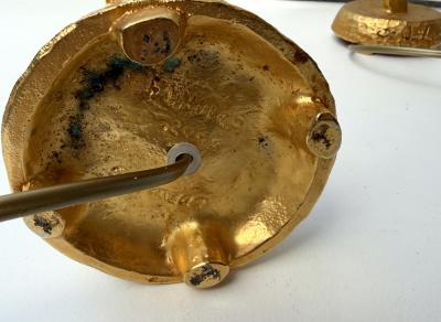 Nicolas De Wael Pair of Lamps Gilt Metal by Nicolas De Wa l for Fondica France 2000s