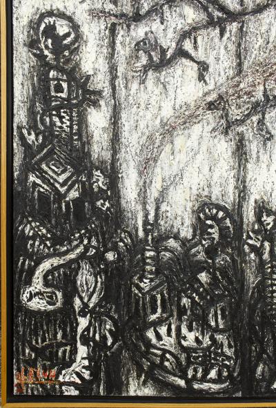 Nicolas Leiva Nicolas Leiva Abstract Modernist Oil Painting on Canvas Titled Yemaya Brutalist