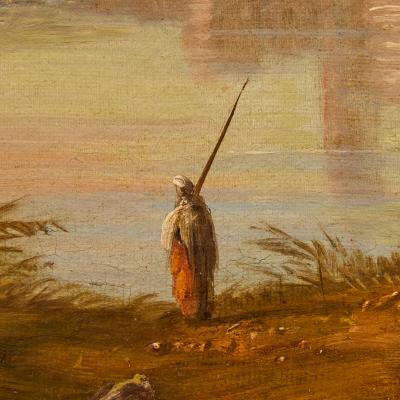 Nicolas Louis Andr Prevost Antique Orientalist Oil Painting Mosque Riverside Nicolas Louis Andr Prevost