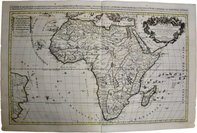 Nicolas Sanson Africa A Large 17th Century Hand Colored Map by Sanson and Jaillot