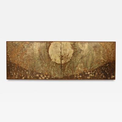 Nicolas Seailles large two lacquered panels framed 1978
