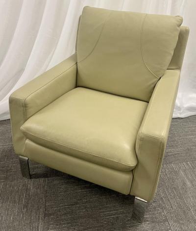 Nicoletti Salotti Mid Century Modern Italian Leather Sofa and Chair by Nicoletti Italy 1970s