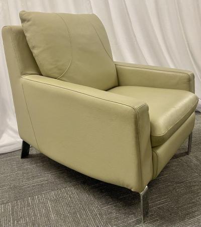 Nicoletti Salotti Mid Century Modern Italian Leather Sofa and Chair by Nicoletti Italy 1970s