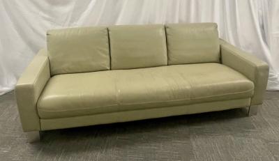 Nicoletti Salotti Mid Century Modern Italian Leather Sofa and Chair by Nicoletti Italy 1970s