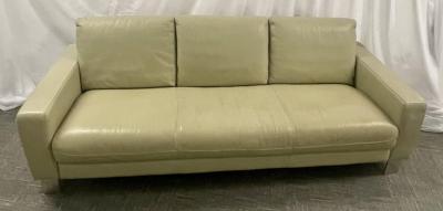 Nicoletti Salotti Mid Century Modern Italian Leather Sofa and Chair by Nicoletti Italy 1970s