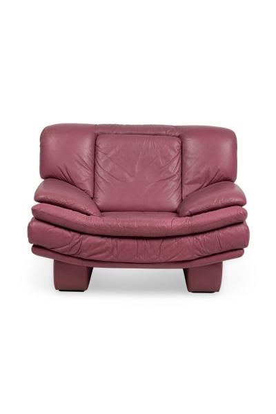Nicoletti Salotti for Interline Italia Contemporary c 1980s Lilac Leather Cl