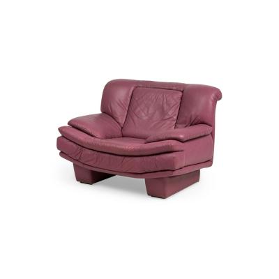 Nicoletti Salotti for Interline Italia Contemporary c 1980s Lilac Leather Cl