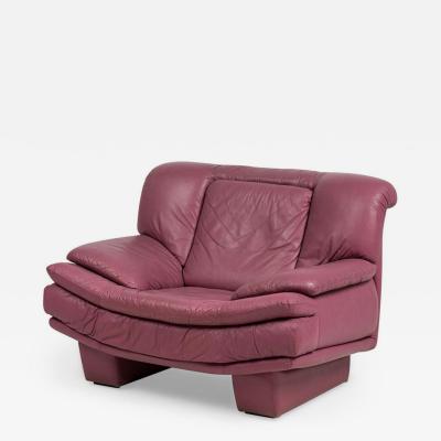 Nicoletti Salotti for Interline Italia Contemporary c 1980s Lilac Leather Cl