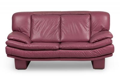Nicoletti Salotti for Interline Italia Contemporary c 1980s Lilac Leather Lo