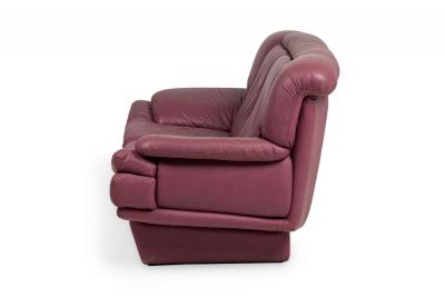 Nicoletti Salotti for Interline Italia Contemporary c 1980s Lilac Leather Lo