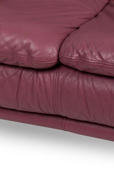 Nicoletti Salotti for Interline Italia Contemporary c 1980s Lilac Leather Lo