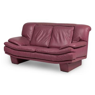 Nicoletti Salotti for Interline Italia Contemporary c 1980s Lilac Leather Lo