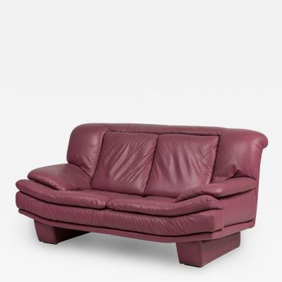 Nicoletti Salotti for Interline Italia Contemporary c 1980s Lilac Leather Lo