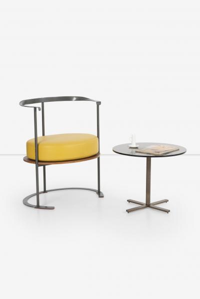 Nicos Zographos Nicos Zographos Bronze Base End Table with Glass Top 1970s