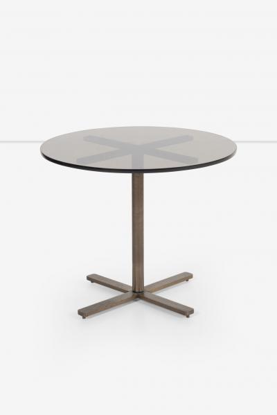 Nicos Zographos Nicos Zographos Bronze Base End Table with Glass Top 1970s