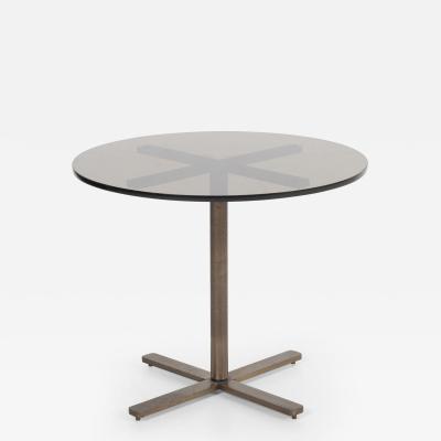 Nicos Zographos Nicos Zographos Bronze Base End Table with Glass Top 1970s