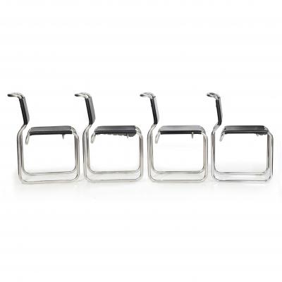 Nicos Zographos Set of 4 Mid Century Modern CH66 Dining Chairs by Nicos Zographos