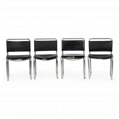 Nicos Zographos Set of 4 Mid Century Modern CH66 Dining Chairs by Nicos Zographos