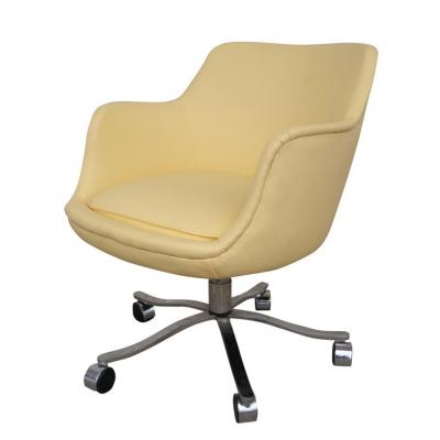 Nicos Zographos Vintage Zographos Alpha Bucket Chair Restored with New Vegan Ultra Leather